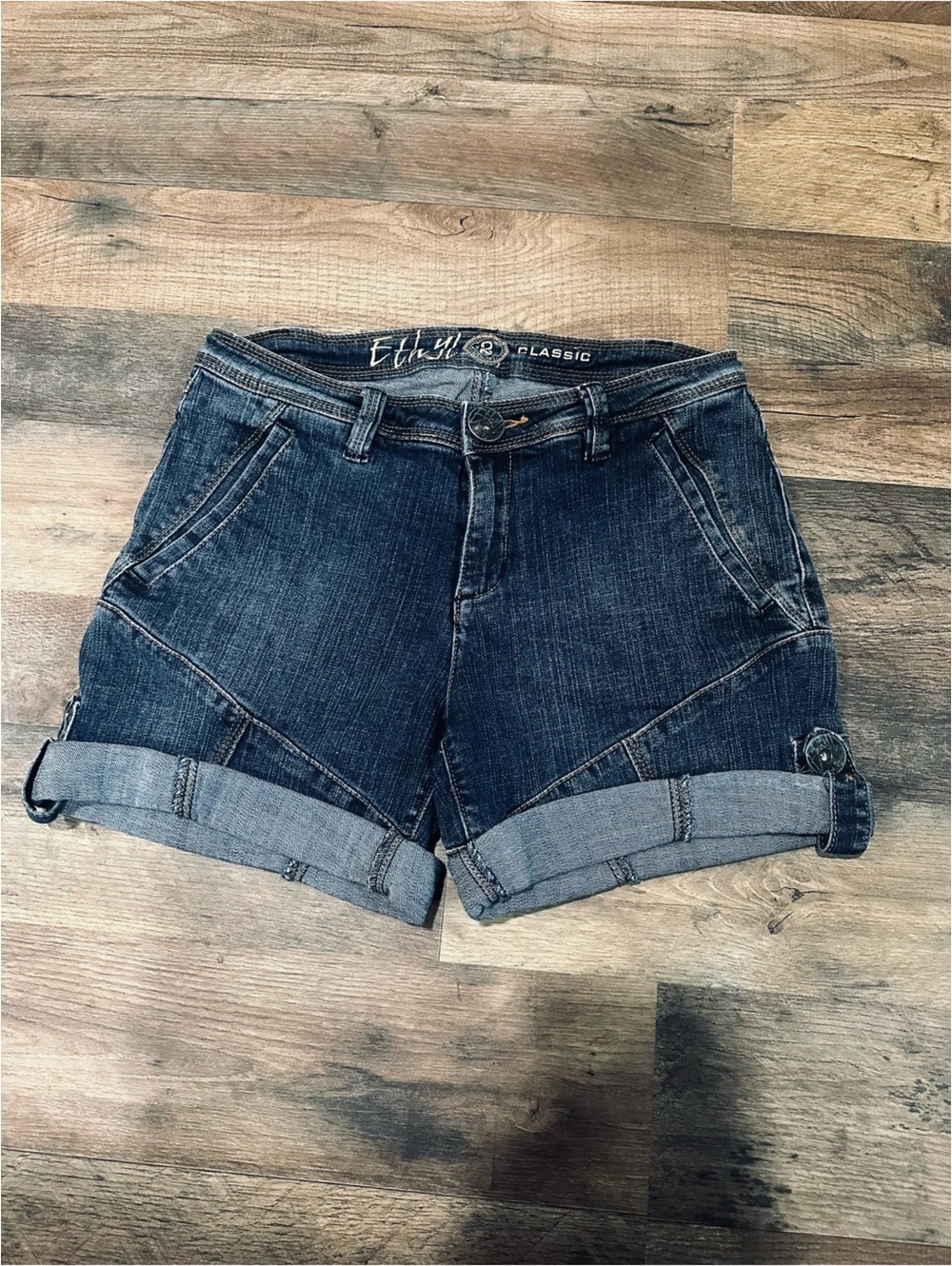Y2K low rise denim shorts